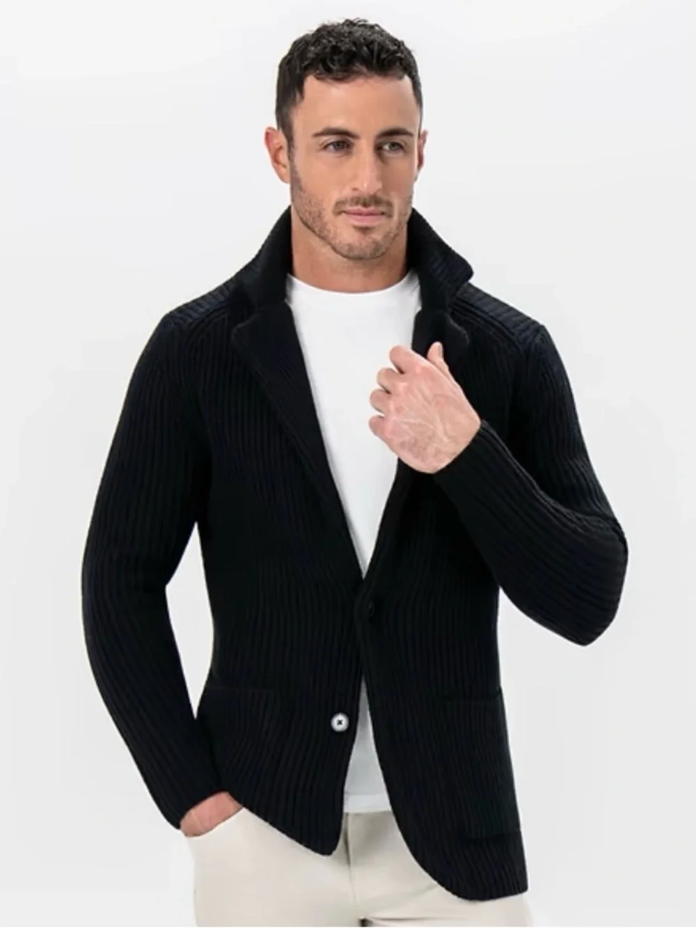A|X Armani Exchange Black and Gray Knit Sweater blazer size XXL in heather grey